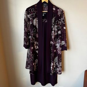 R & M Richards Two Piece Dress Wedding Event Mother Of Bride Plum 16W